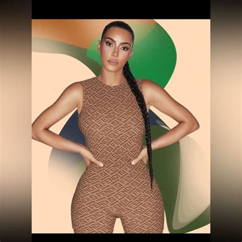 kim kardashian at fendi|sleeveless mid thigh bodysuit Fendi.